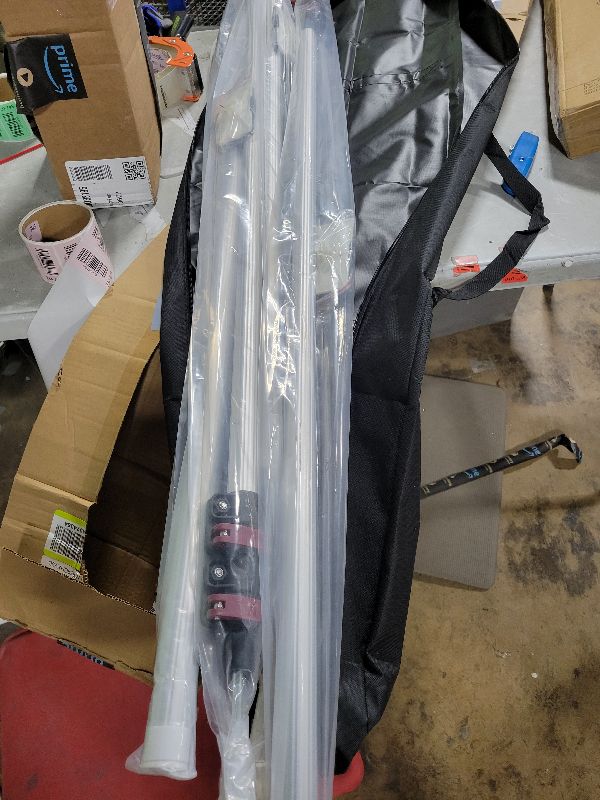 Photo 1 of 12FT Dust Barrier Poles 4 Pack, Aluminum Alloy Retractable Zipper Wall Poles Kit with Carry Bag and Plastic Film, for Interior Decoration Renovation, Remodeling and Isolation Work