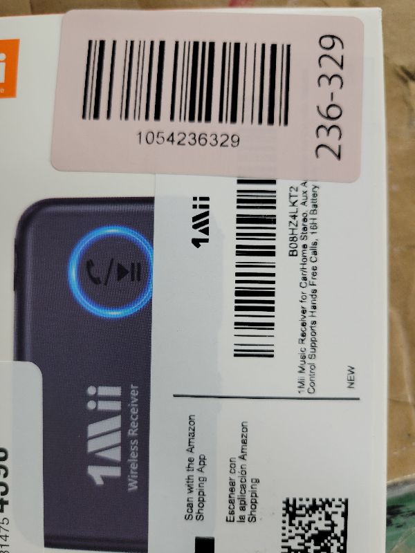 Photo 1 of 1Mii Bluetooth 5.3 Music Receiver for Car/Home Stereo, Aux Bluetooth Adapter for Car with Volume Control Supports Hands Free Calls, 16H Battery Life