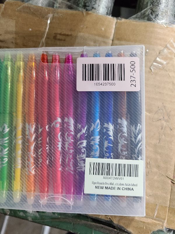 Photo 1 of 12pcs Erasable Pens Multicolor Set Smooth Writing Colorful Erasable Pen Quick-Dry Gel Ink Clean Erasing Marker Pens for Kids Students Adults School