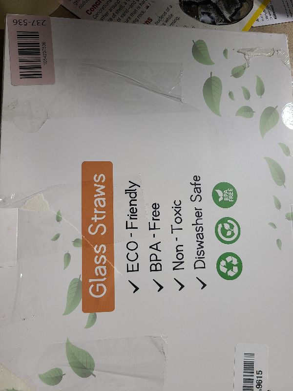 Photo 1 of [22 Pcs] Clear Glass Straws Shatter Resistant - Size 9"x10mm,6"x10mm Including 9 Straight and 9 Bent Reusable Drinking Straws with 4 Cleaning Brush for Cocktail,Coffee,Juice,Tea