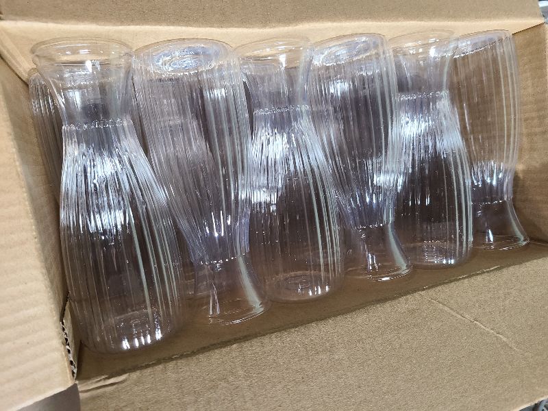 Photo 1 of 24 Pack Plastic Vases, 7 inch Clear Small Acrylic Flower Vase in Bulk Unbreakable Plastic Vases for Centerpiece Home Table Wedding Decor