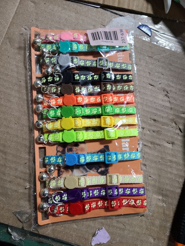 Photo 1 of 16 PCS Breakaway Cat Collars,Kitten Collar with Bell Cat Collars for Boy Girl Cats Breakaway Collar for Cats Glow in The Dark 6-9 Inch