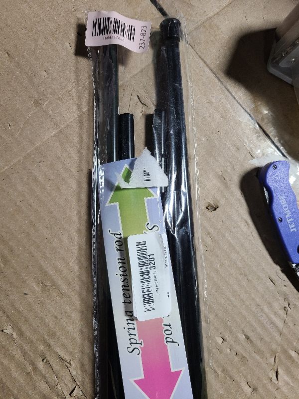 Photo 1 of 2 Pack Spring Tension Rods 28-43 Inches,5/8" Diameter Black Spring Load Adjustable Expandable,Small Short Tension Curtain Rod for Windows,Kitchen,Doorway,Bathroom,Cupboard Bars