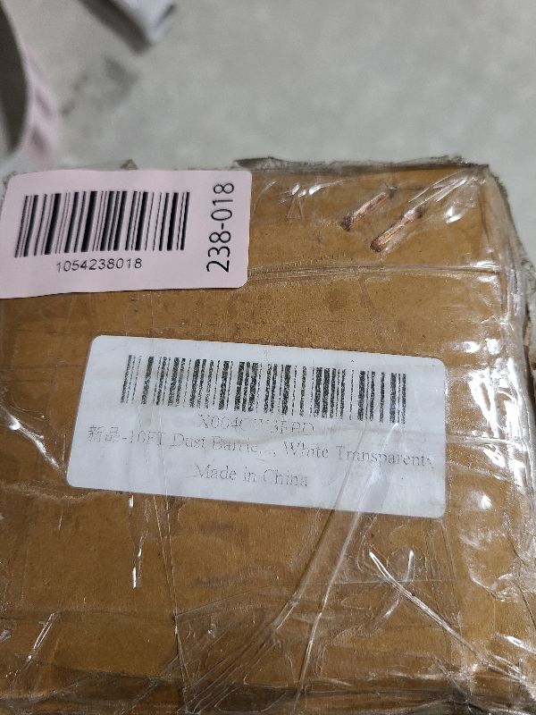 Photo 1 of 10FT Dust Barrier Poles 4 Pack Dust Barrier System with Carry Bag, 2 Heavy-Duty Zippers and 32.8x13.1 Ft Plastic Film for Interior Decoration, Remodeling and Isolation Work, White Transparent