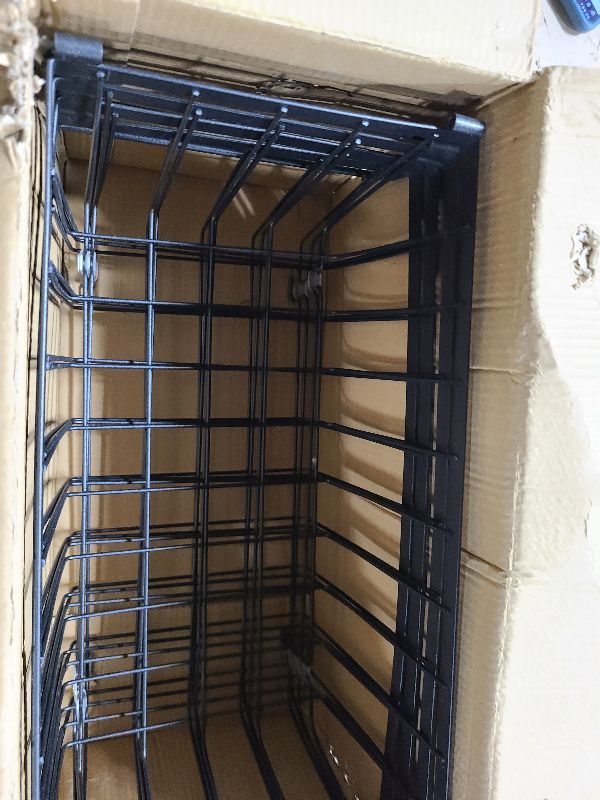 Photo 1 of iSPECLE Freezer Organizer Bins - 4 Pack Small Stackable Freezer Baskets for 7 Cu.ft Deep Freezer, Easy Access Food No More Digging, Sturdy Metal Wire Basket Not Scratch Bottom, Black