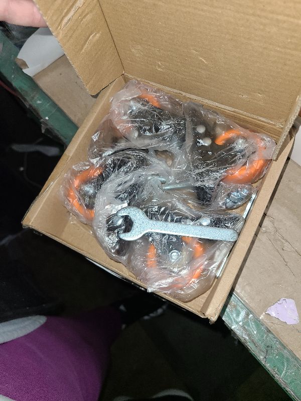 Photo 1 of 2 Inch Caster Wheels, Threaded Stem Casters Set of 4 Heavy Duty, 1/4"-20x1 (Screw Diameter 1/4", Stem Length 1"), Safety Dual Locking Industrial Castors, Wheels for Cart, Furniture