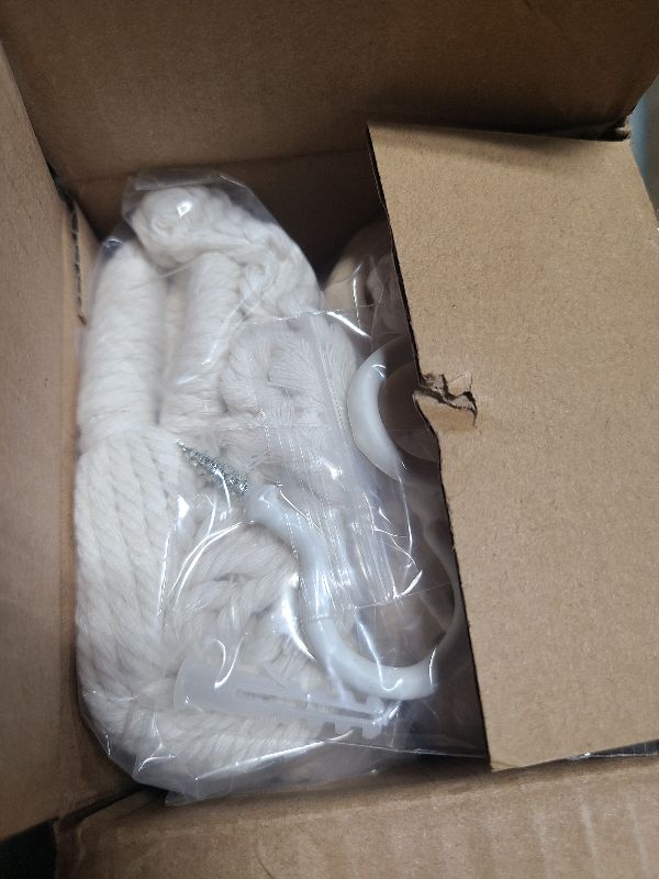 Photo 1 of 2 Pack Macrame Plant Hanger with Lights Indoor Hanging Planter Basket with Wood Beads Flower Pot Holder Handwoven Cotton Rope Tassels for Boho Home Window Decor 43.5 Inch, Ivory (POTS NOT Included)