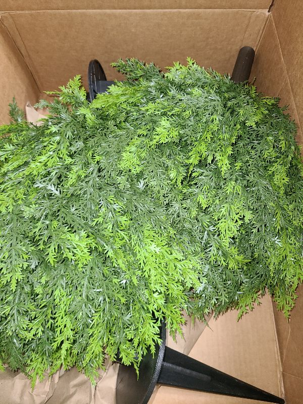 Photo 1 of 2 Pack 24”Artificial Topiary Ball Tree with Spike Soft Cypress Realistic Faux Cedar Pines Christmas Trees UV Rated Fake Shrubs for Christmas Pot Fillers Front Door Porch Indoor Outdoor Xmas Decor