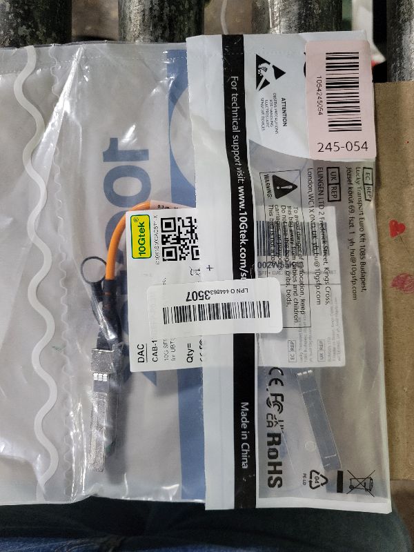 Photo 1 of 10Gtek [Orange Colored 10G SFP+ DAC Cable - Twinax SFP Cable for Ubiquiti UniFi Devices, 0.3-Meter(1ft)