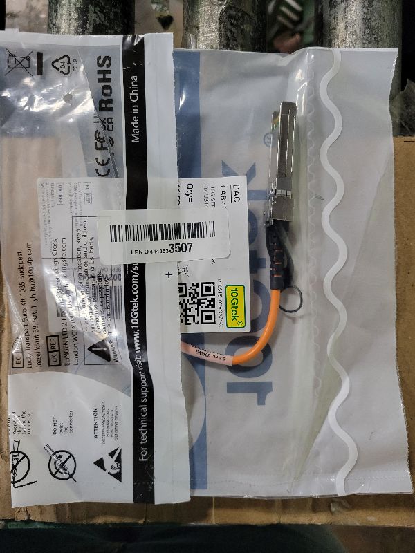 Photo 1 of 10Gtek [Orange Colored 10G SFP+ DAC Cable - Twinax SFP Cable for Ubiquiti UniFi Devices, 0.3-Meter(1ft)