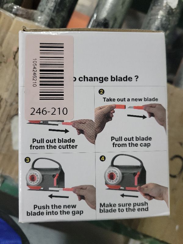 Photo 1 of 2 Pack Wrapping Paper Cutter with 2 Replaceable Blades & 4 Tapes, Christmas Gift Wrapping Paper Roll Cutter Tool Tube Holder Slidding Slicing for Birthday Holiday (2PCS Cutters)