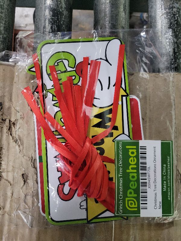 Photo 1 of 18 Playful Green Ornament for Christmas Tree, Whislism Village Theme Paper Christmas Decorations, Quirky Festive Xmas Gifts for All Ages