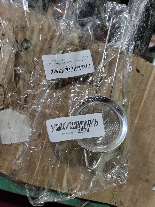 Photo 1 of 2 Pack Fine Mesh Strainers, Mini Stainless Steel Strainer with Handle for Kitchen, Metal Sieve Sifters for Straining Tea, Matcha, Cocktail, Juice and Coffee (8.6in 7.5in)