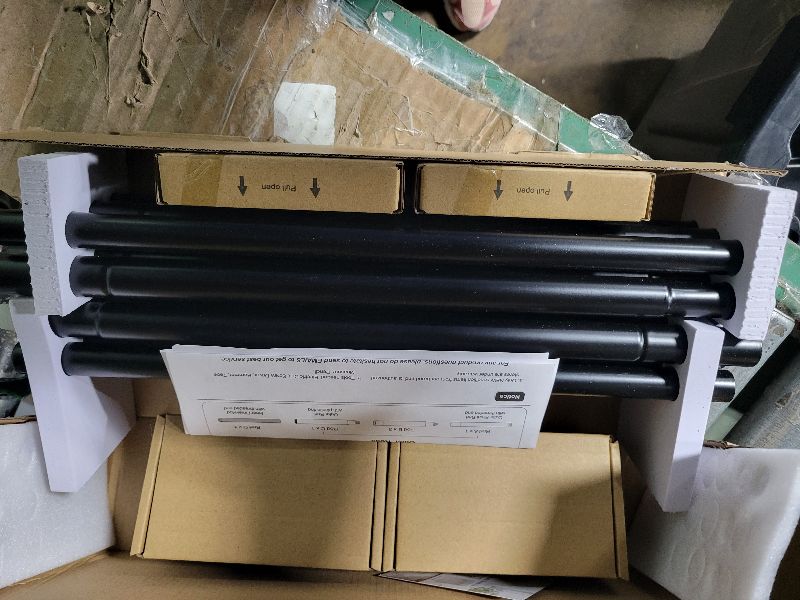 Photo 1 of 2 Pack Black Curtain Rods for Windows 48 to 84 Inch, USFOOK 7/8 inch Telescoping Splicing Drapery Rods 32 to 86 Inch, Decoration for Home with Decorative Translucent Finials