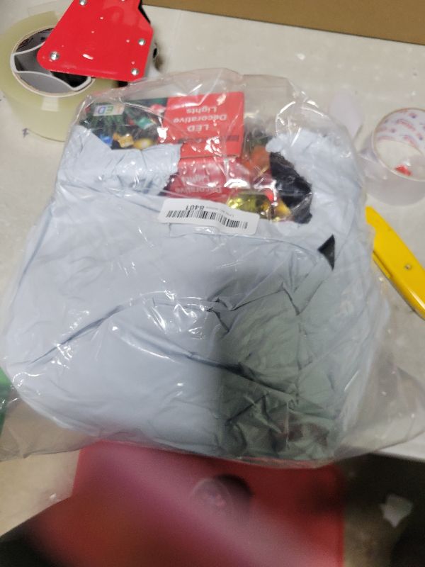 Photo 1 of 18 Pcs Christmas Golf Cart Decorations Kit, Xmas Parade Golf Car Decor-Christmas Wreath Bow, Silver Tinsel Garland, Decorative String, Colorful LED Lights for Xmas Holiday Parade Decoration