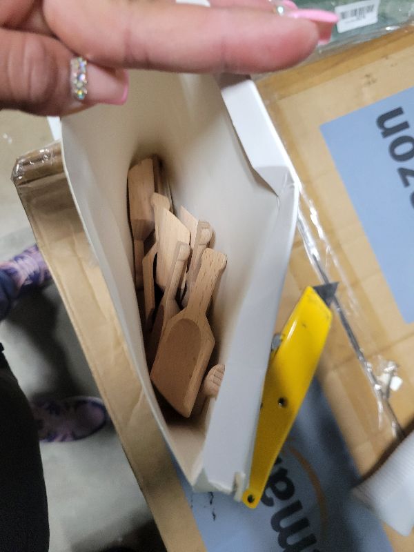 Photo 1 of 12 Pcs Mini Wooden Scoops for Canisters Mini Wood Coffee Spoon Small Bath Salt Washing Powder Scoops for Spices Tea Beans Sugar Scrubs Bath Salts Cooking 1.2 x 3.2 Inches