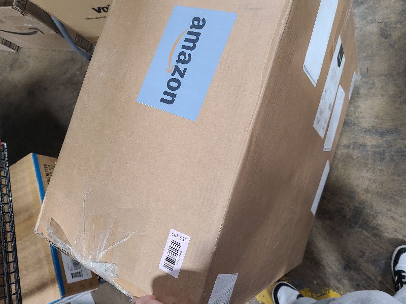 Photo 2 of Amazon Basics Mid-Back Mesh Office Drafting Chair Stool with Adjustable Footrest, Flip-Up Arms, Black