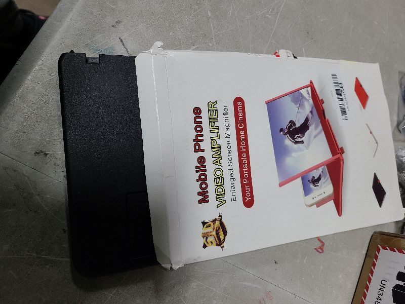Photo 1 of 12" Mobile Phone Magnifier Projector Screen, 3D HD Screen Magnifier for Cell Phone, Foldable Magnifying Projector Screen Stand for Movies, Videos & Gaming Compatible with All Phones (Black, 12inch)