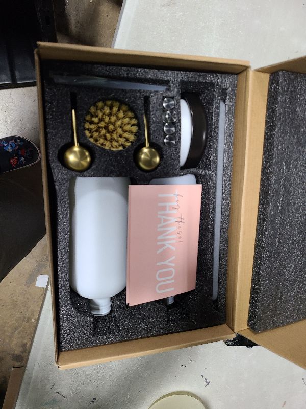 Photo 1 of [Luxury] Kitchen Soap Dispenser Set - 16OZ White Glass Bottle, Stainless Steel Pump, Instant Dry Tray, Waterproof Labels, Non-Slip Silicone Pad, and Dish Brush | Upgrade for Your Kitchen and Bathroom