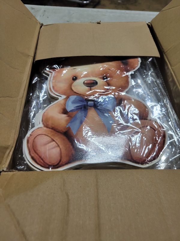 Photo 1 of 12 Sets Bear Baby Shower Balloon Stand Kit for Table Boy Baby Shower with Balloon Centerpieces Decorations for Blue Teddy Bear Theme Gender Reveal Birthday Party Table Decorations Supplies