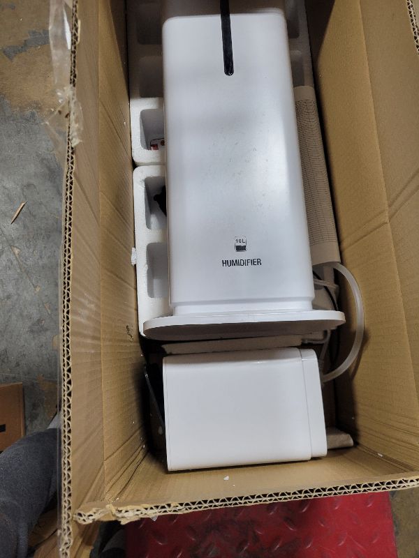 Photo 1 of 10L/2.6Gal Smart Humidifiers for Bedroom Large Room up to 600ft², 100H Runtime Cool Mist Top Fill, Ultra Quiet 30dB, Auto Control, Essential Oil Tray, Perfect for Bedroom, Office, Baby, White