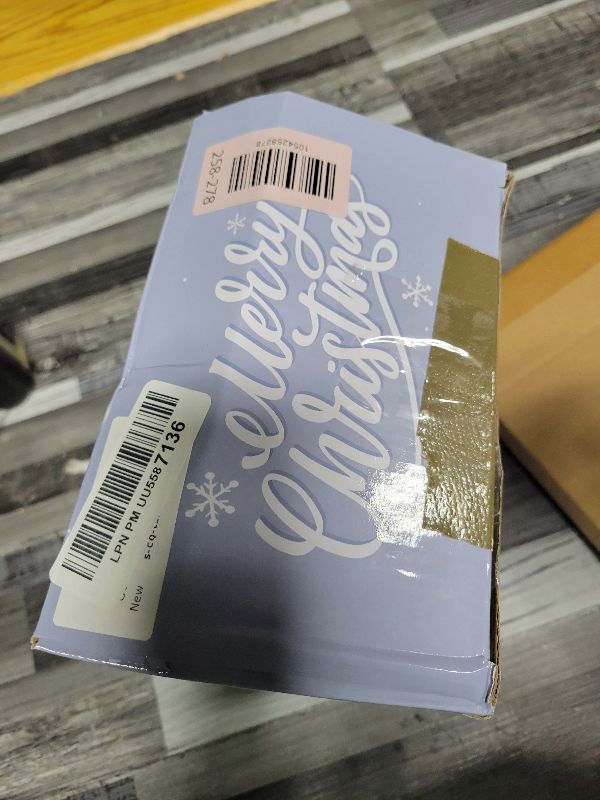 Photo 1 of OurWarm 5FT Christmas Inflatable Snowman in Mug, Adorable Blue Snowman Blow Up Awaiting the Snow, Christmas Inflatables Outdoor Decorations with Built-in LEDs & Blower for Yard Lawn Winter Inflatables