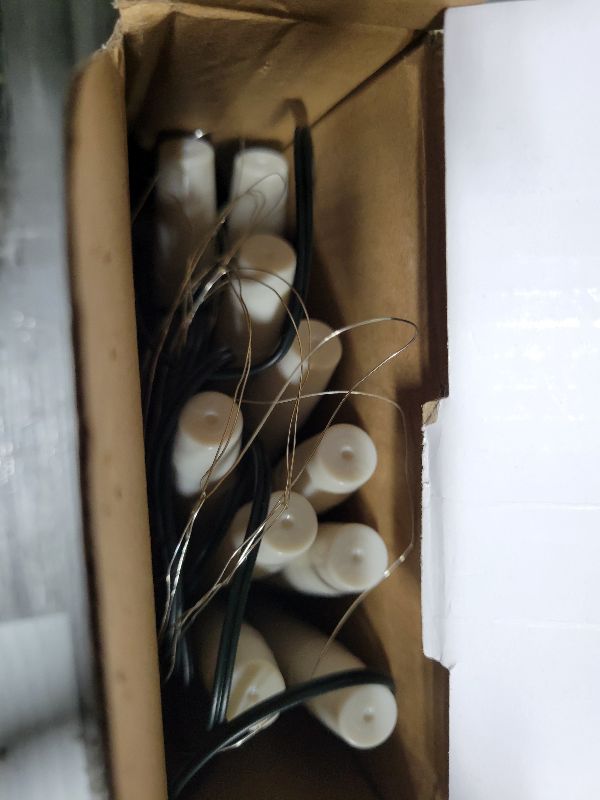 Photo 1 of 10 Hanging Christmas Tree Candle Lights, 24ft Plug-in LED Flameless Candles with Warm Glow, 8 Lighting Modes, Waterproof & Connectable for Indoor/Outdoor Holiday Decorations