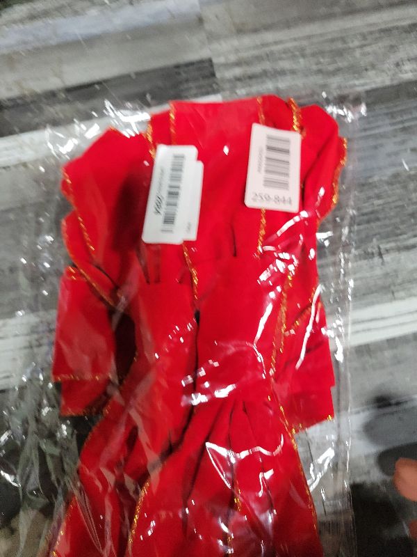 Photo 1 of 2 Pack Red Christmas Bows Outdoor Decorations,12”x20” Large Christmas Tree Topper Bow, Velvet Wreath Bow with Glitter Gold Edge for Xmas Home Front Door Decor
