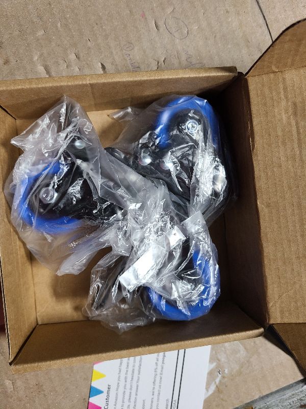 Photo 1 of 2 inch Stem Caster Wheels with Safety Dual Locking Heavy Duty Threaded Stem Casters No Noise Swivel Castors with Brakes with American Size UNC 1/4"-20 x 1