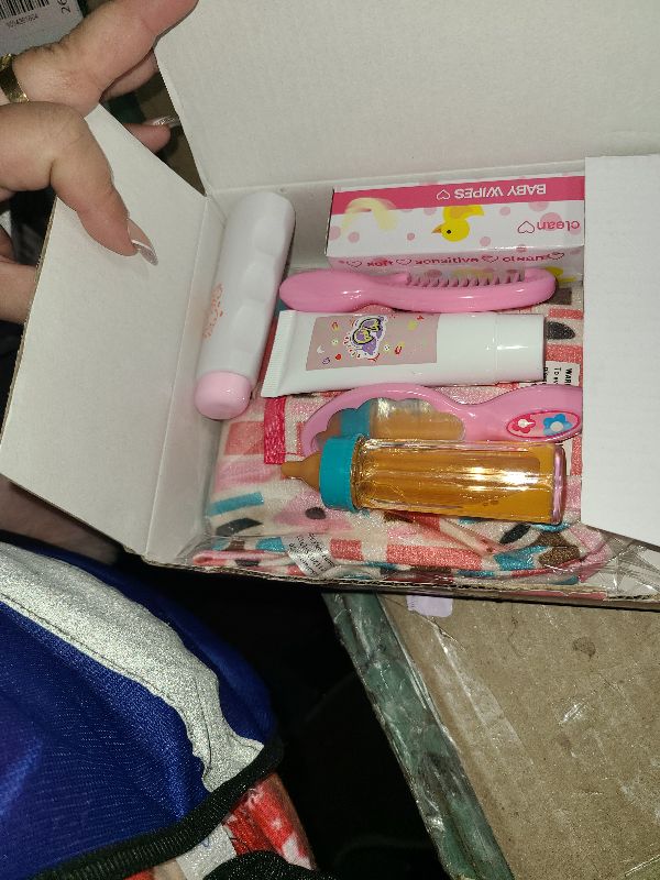 Photo 1 of 14 Pack Baby Doll Accessories, Baby Doll Feeding and Caring Set Includes Diaper Bag, Doll Diapers, Magic Bottle, Changing Mat for Girl Toddler Kid, Babies Pretend Play Set for Birthday Gift Christmas