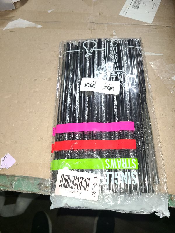 Photo 1 of 100 PCS Individually Wrapped Flexible Plastic Straws, Colorful Disposable Bendy Party Fancy Straws13inch Extra Long Straws Party Decorations