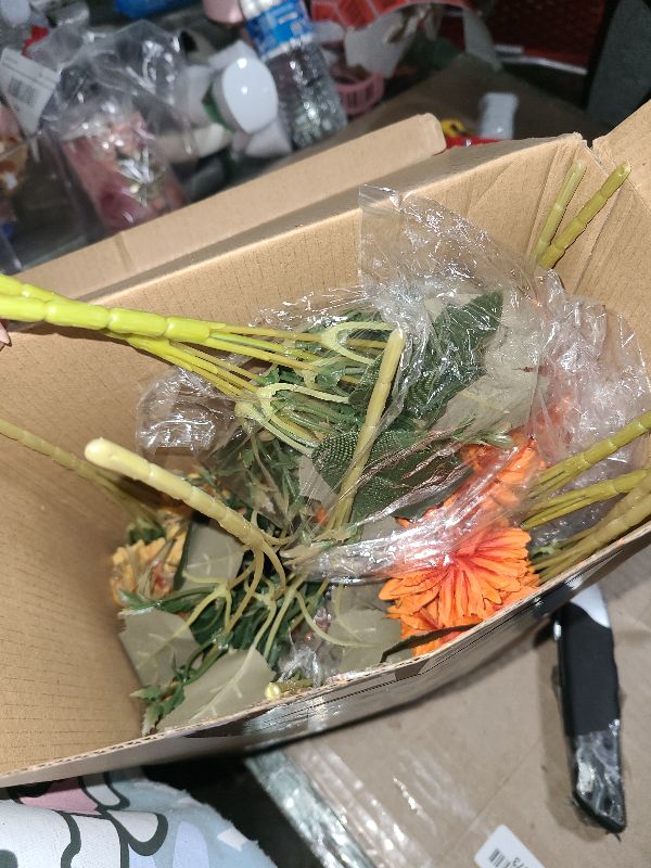 Photo 1 of 12 Pcs Artificial Fall Flowers Faux Mums Burnt Orange Flowers Assorted Fake Silk Mums Chrysanthemums Bouquet Fall Marigold for Vase Table Floral Arrangement for Wedding Home Outdoor Autumn Decorations