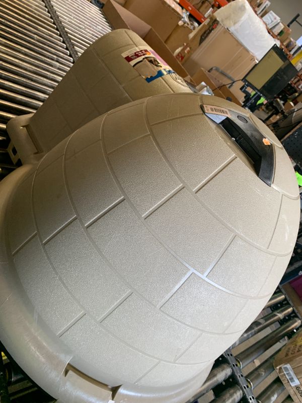 Photo 1 of Petmate Large Dog House Outdoor Weatherproof - Indigo Igloo Dog House, Made in USA, for Large Dogs 50 to 90 pounds, TAUPE/BLACK