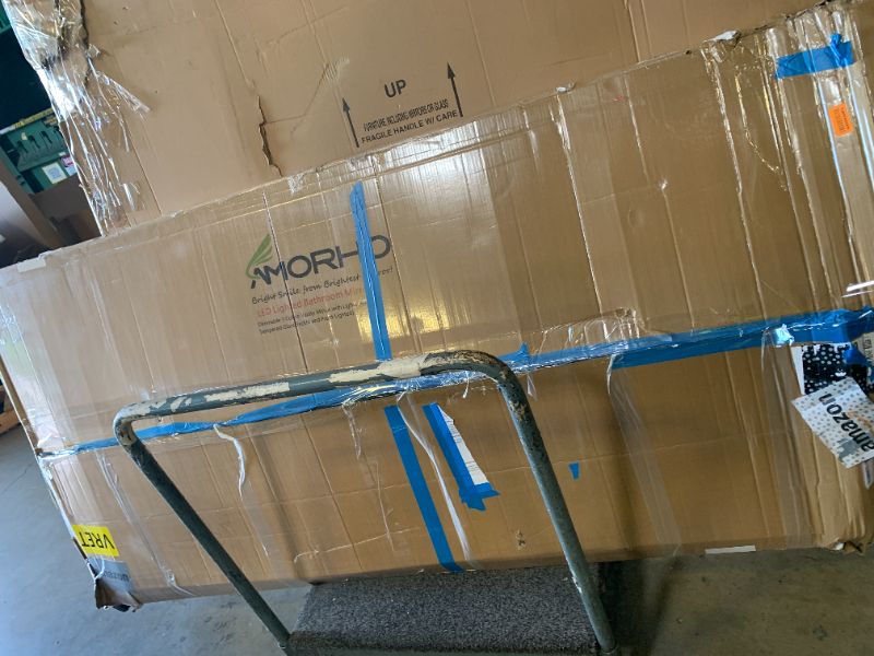 Photo 1 of **SELLING FOR PARTS--CHECK CLERK NOTES**Amorho LED Bathroom Mirror, 55" X30" Front Light and Backlit with Black Frame, Stepless Dimmable, Anti-Fog, Shatter-Proof, Memory, 3 Colors, Double LED Vanity Mirror