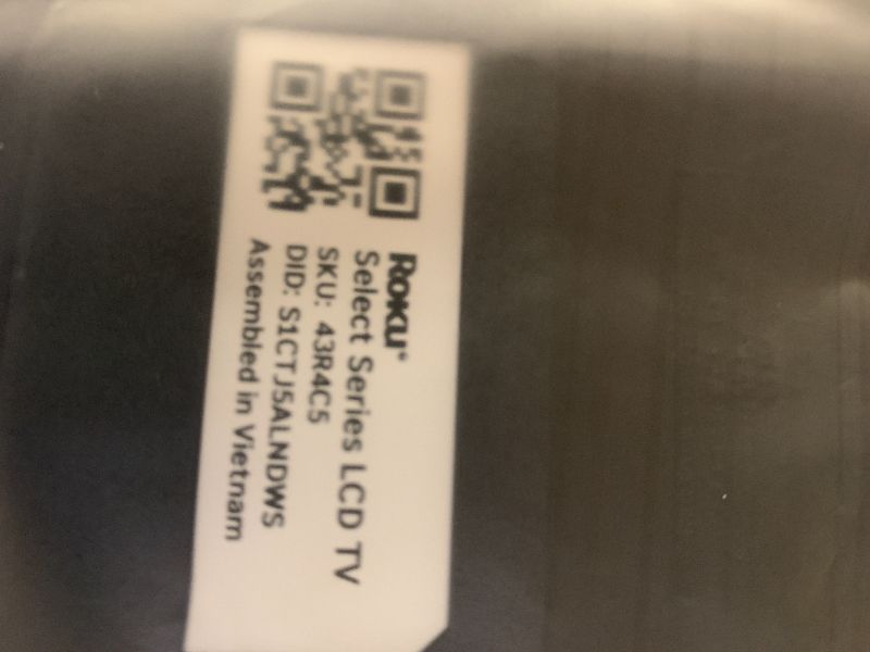 Photo 1 of Roku Smart TV 2025 – 43-Inch Select Series, 4K HDR TV – RokuTV with Enhanced Voice Remote – Flat Screen LED Television with Wi-Fi for Streaming Live Local News, Sports, Family Entertainment