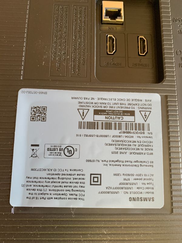 Photo 1 of **SELLING FOR PARTS--BROKEN SCREEN**Samsung 55-Inch Class Crystal UHD U8000F 4K Smart TV (2025 Model) Endless Free Content, Crystal Processor 4K, MetalStream Design, Knox Security, Compatible with Alexa