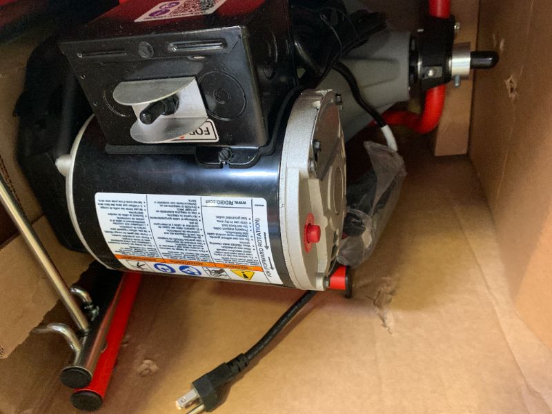 Photo 1 of RIDGID 26998 Model K-400 Drain Cleaning 120-Volt Drum Machine Kit with C-45IW 1/2" x 75' Cable, White, Black, Red