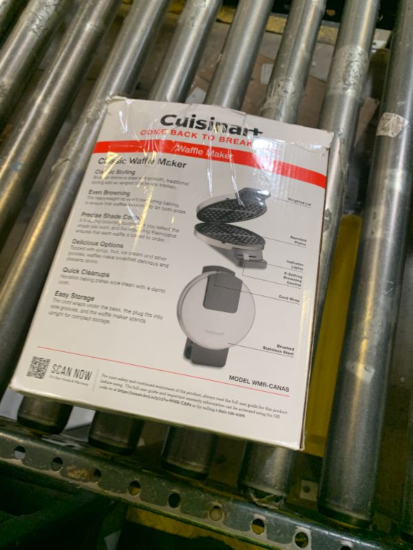 Photo 1 of Cuisinart Waffle Maker, 1250W Round Classic Waffle Iron, 5-Setting Adjustable Browning Control, WMR-CANAS, Brushed Stainless