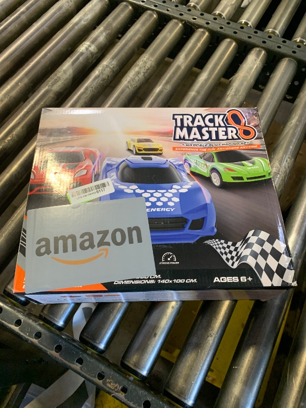 Photo 1 of Slot Car Race Track Sets with 4 High-Speed Racing Car, Battery or Electric Race Car Track for Boys and Kids, Dual Racing Game Lap Counter Circular Overpass Track, Gifts Toys for Boys Kids Age 6 7 8-12