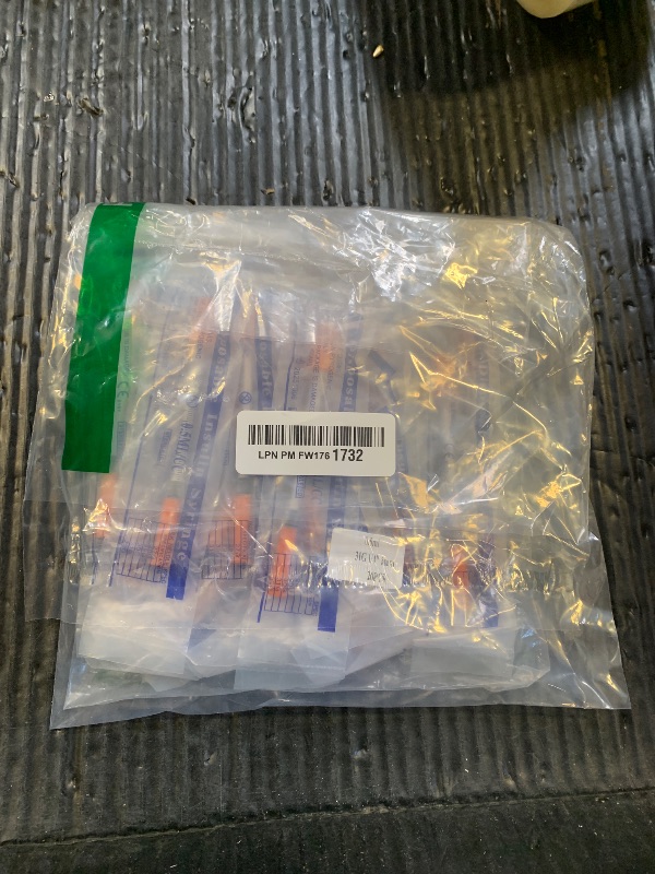 Photo 1 of 0.5ml Syringe, 31Gauge 6mm Lab Dispensing Syringe, Individual Wrapped Dispensing Tool Plastic Tube, 20Pack