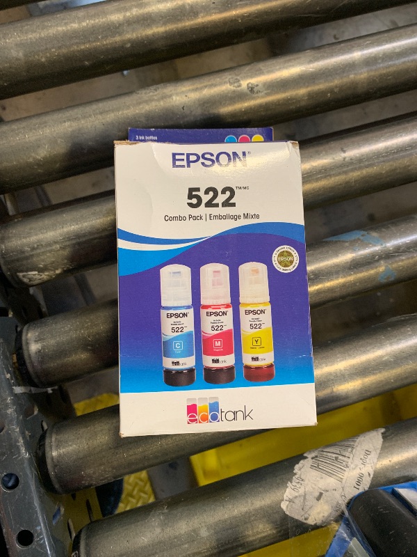 Photo 1 of EPSON 522 EcoTank Ink Ultra-high Capacity Bottle Color Combo Pack (T522520-S) Works with ET-2720, 2800, 2803, 2840, 4700, 4800, 4810