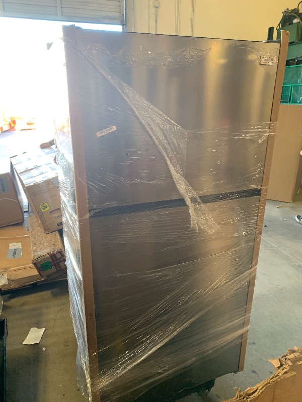 Photo 1 of BLACK+DECKER 24 Cu. Ft. Top Mount Refrigerator with Ice Maker, 2-Door Refrigerator with Top Freezer, Freezer with Icemaker and Adjustable Temperature Control, ENERGY STAR, BR2400JIMS, Stainless Look