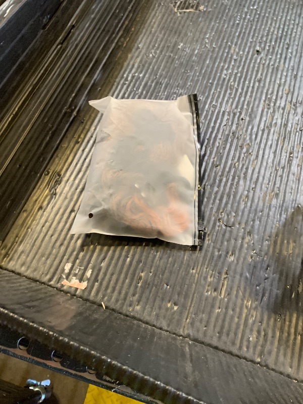 Photo 1 of UAmy hair Loose Wave Curly Yaki Hair Drawstring Ponytail Extension for Women Mix Golden and Black 8inch Short Afro Curly Hair Bun Synthetic Curly Messy Bun Hair Piece for Daily Use(T27)