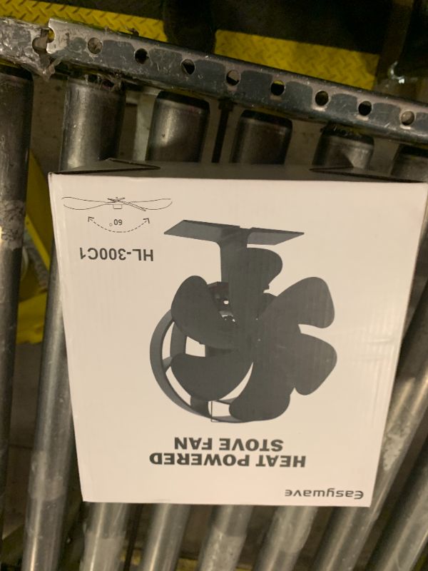 Photo 1 of Easywave Oscillating Wood Stove Fan: Fireplace Fan with Wood Stove Magnetic Thermometer - 6 Blades Heat Powered Stove Fan for Wood/Log Burner/Fireplaces