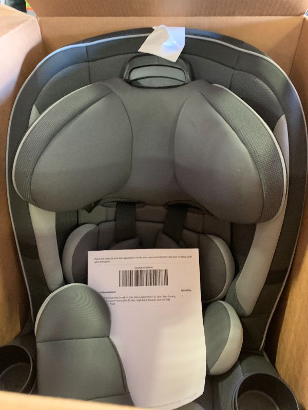 Photo 1 of Safety 1st Grow and Go All-in-One Slim Convertible Car Seat, Rear Facing, 5-40 lbs, Forward Facing (30–65 lbs), High Back Booster Seat 40-100 pounds, Iron Frost