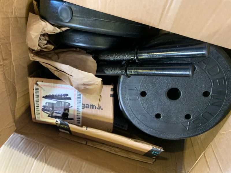 Photo 1 of US Weight 105 Pound Barbell Weight Set for Home Gym| Adjustable Weight Set with Two Dumbbell Bars and Full 6 Ft Bar, Black