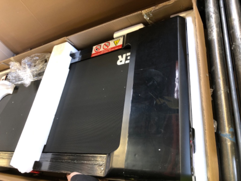 Photo 1 of TRAILVIBER Walking Pad Treadmill with 12% 9-Level Auto Incline, 450 lbs Capacity RGB LED Screen, Bluetooth Speaker Under Desk Treadmill, Compact Treadmills for Home Hiking, Black