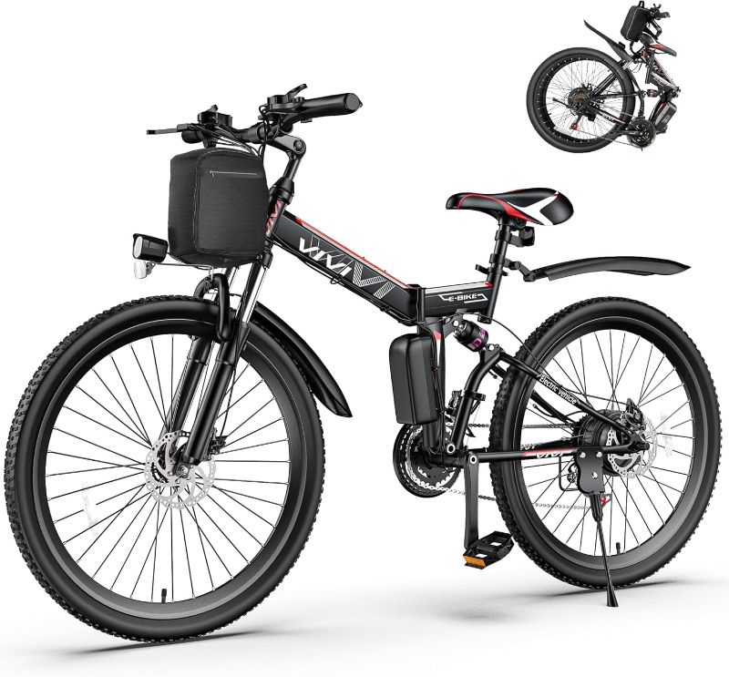 Photo 1 of Vivi Electric Bike for Adults, 1000W Peak Folding Electric Mountain Bike 26'' Commuter Ebike 22MPH Foldable Ebike Adult Electric Bicycles with Battery, Dual Shock Absorber, SGS Certified to UL2849 | 750W Peak, Commuter Ebike, 22MPH, Removable Battery, LCD