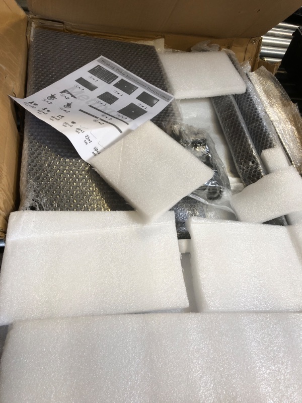 Photo 1 of Welding Table Heavy Duty Mobile Steel Workbench with Wheels, Work Station Universal Workbench for Metalworking, Cutting Grinding Welding Projects, Sturdy Support Frame