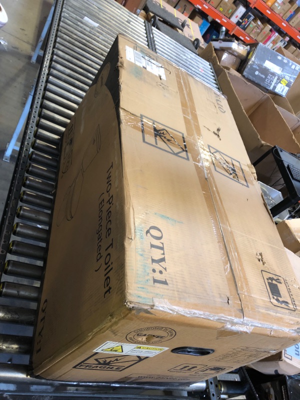 Photo 1 of Garvee Two Piece Toilet Elongated ADA 17.5" Height, Side Press Flush Split Toilet with Under-Locking Lid, 1.28 GPF Powerful Flushing American Standard Toilets for Bathroom, White
